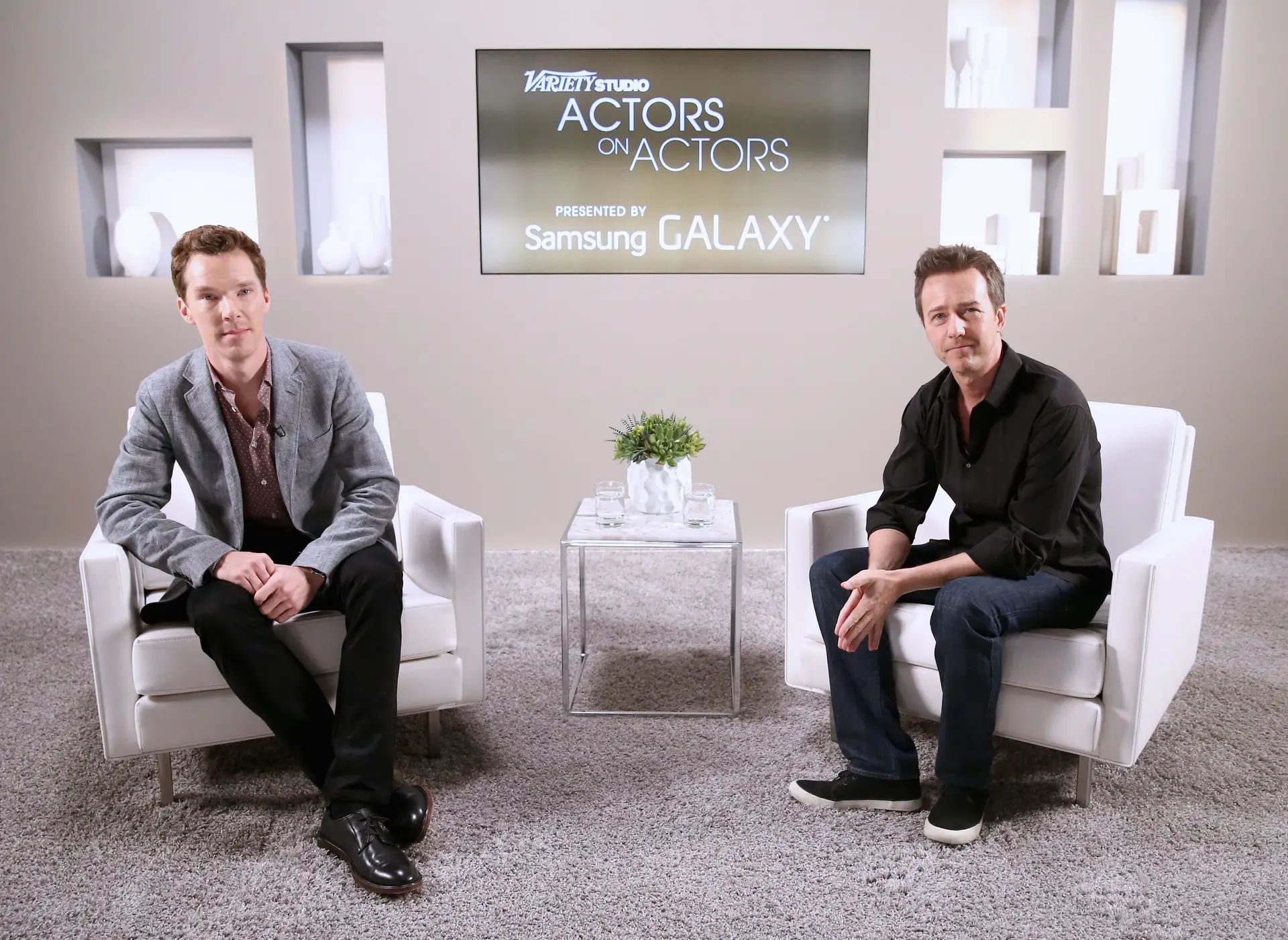Benedict Cumberbatch e Edward Norton em 2014