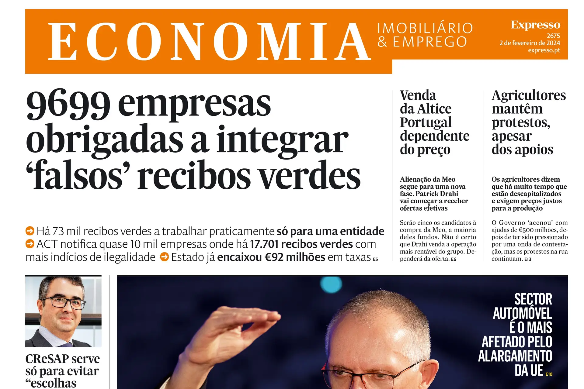 Semanário | 9699 empresas obrigadas a integrar ‘falsos’ recibos verdes