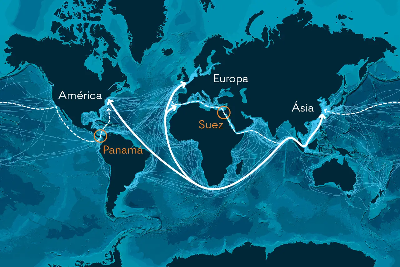 Mau tempo nos canais: desvio nas rotas do Suez e do Panamá provoca caos