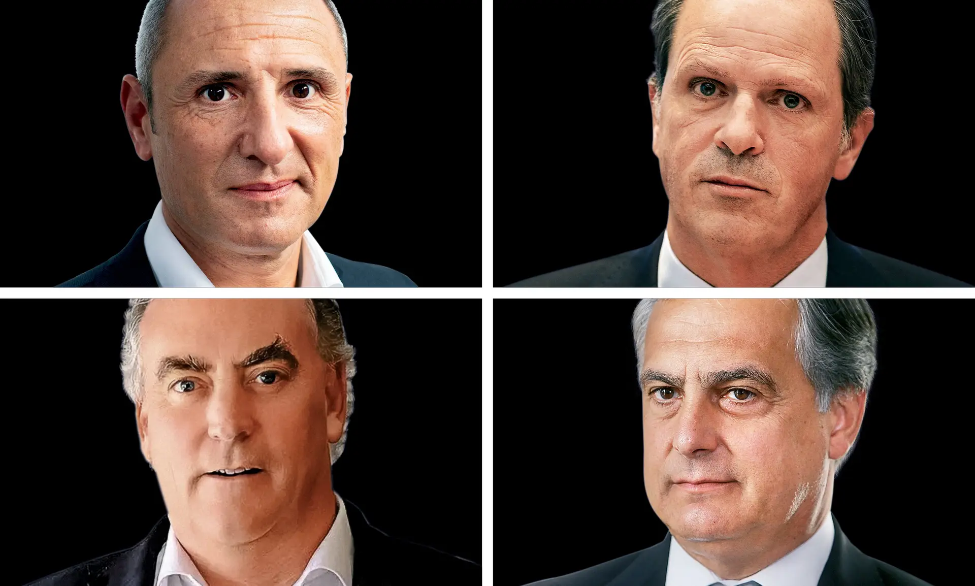 De cima para baixo e da esq. para a dir.: Pedro Leitão (Banco Montepio), Pedro Castro e Almeida (Santander Portugal), Mark Bourke (Novo Banco) e João Oliveira e Costa (BPI)