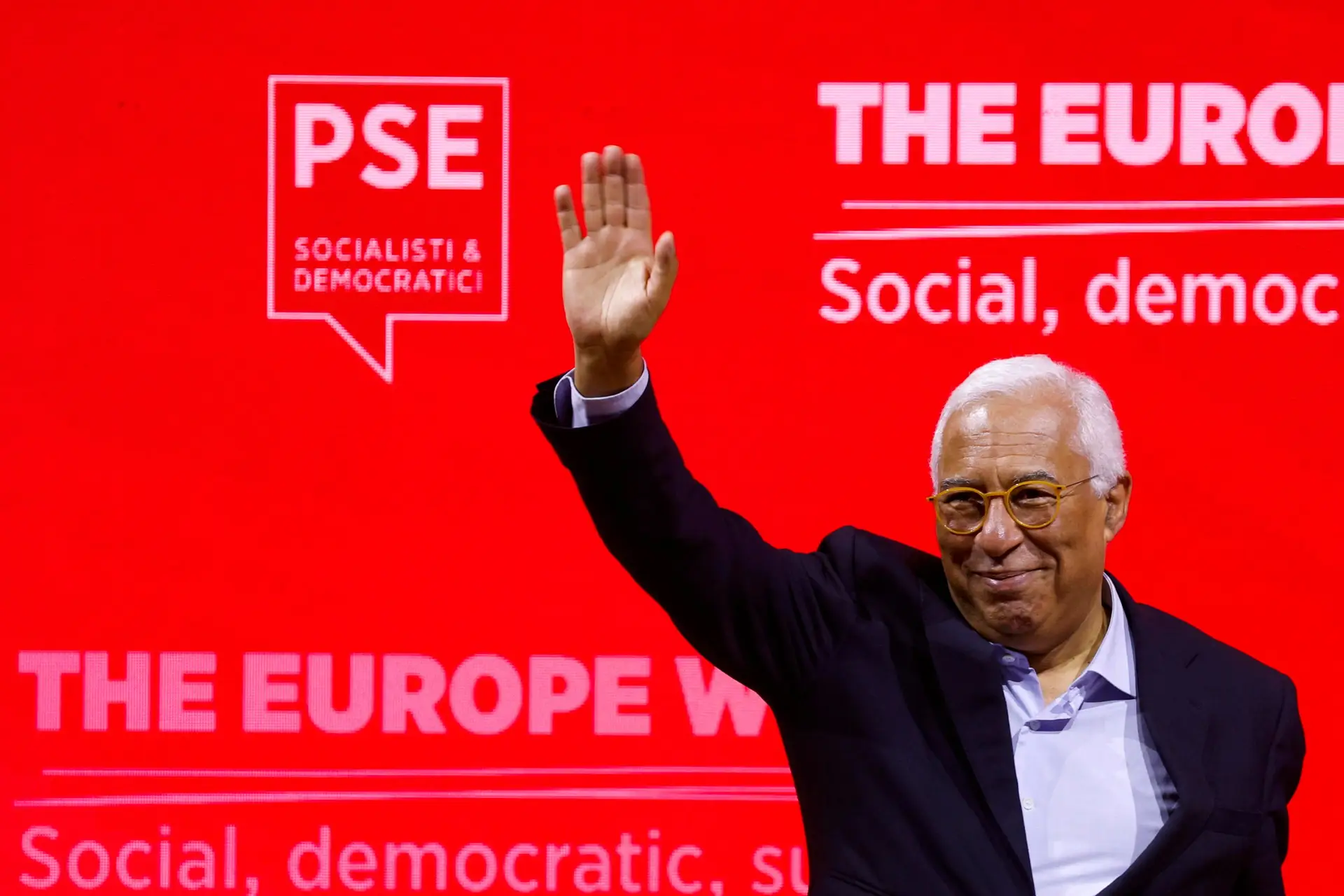 António Costa no congresso do PES, Roma