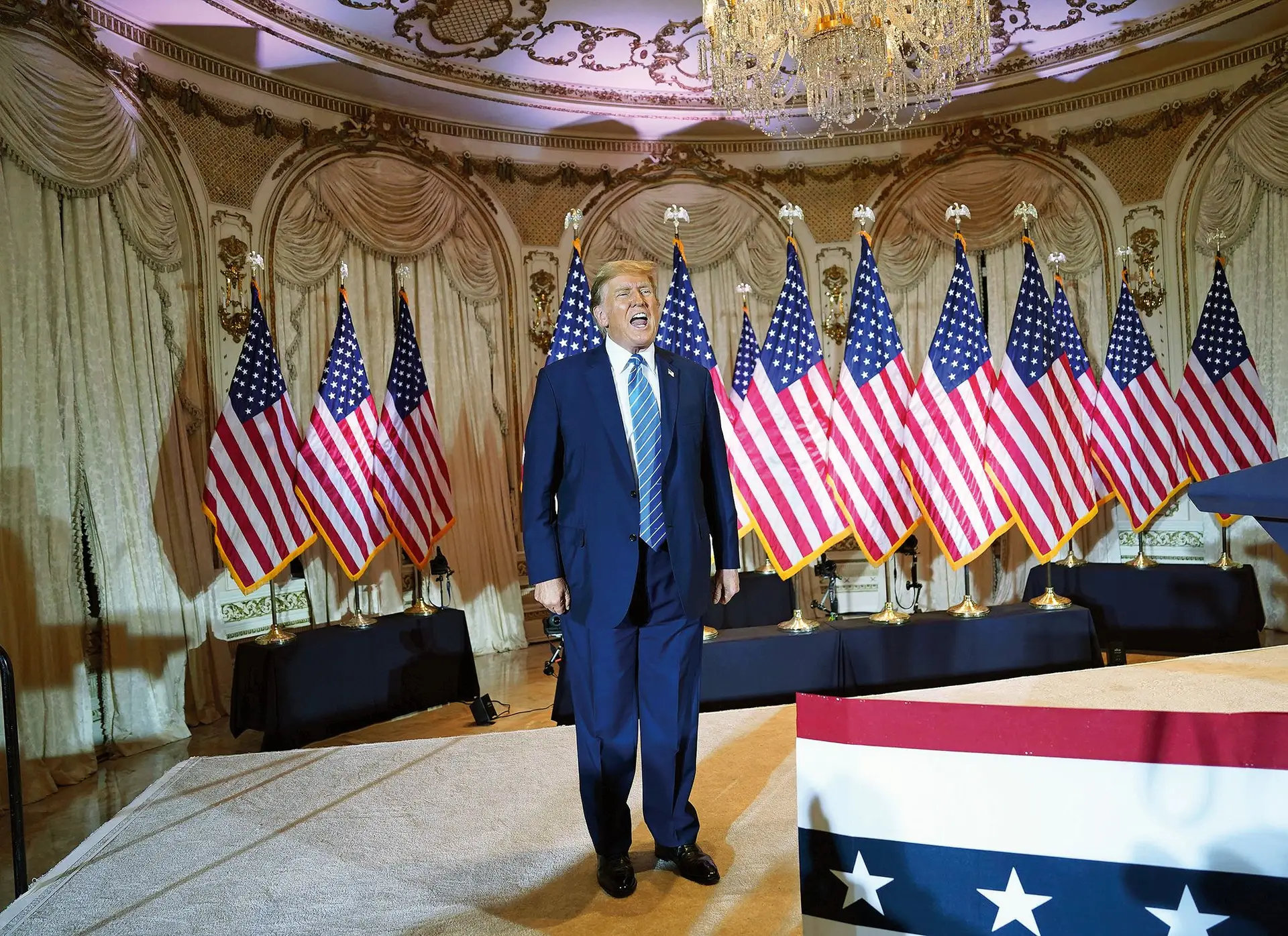 O ex-Presidente celebrou os resultados na sua residência de Mar-a-Lago, na Florida