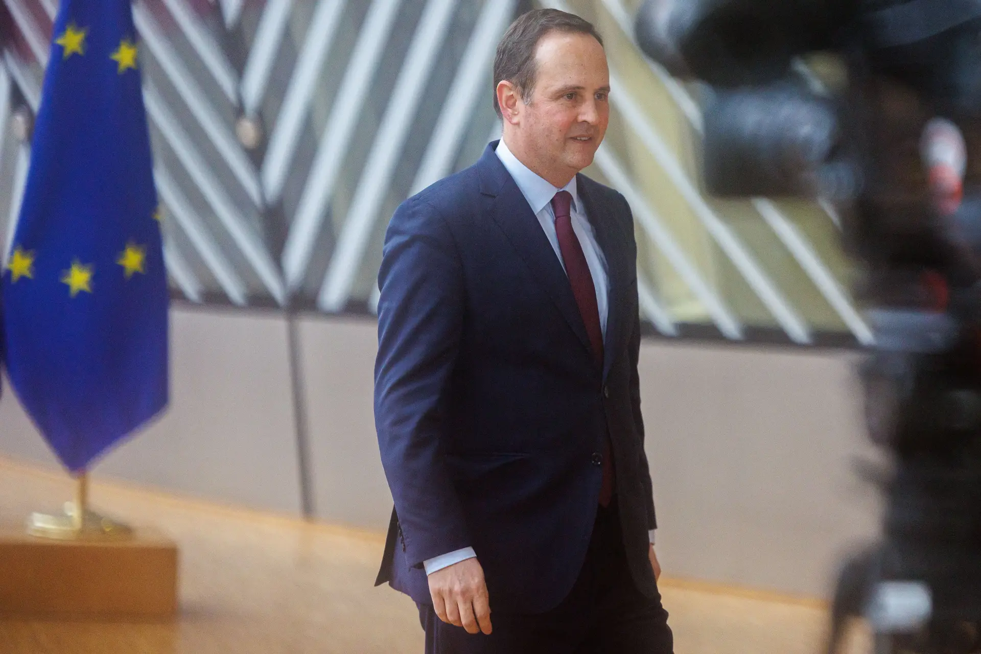 Fernando Medina à chegada ao Eurogrupo 