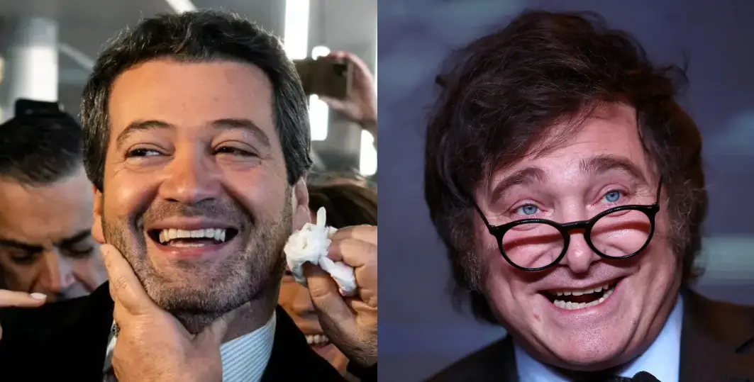André Ventura, líder do Chega, e Javier Milei, presidente da Argentina