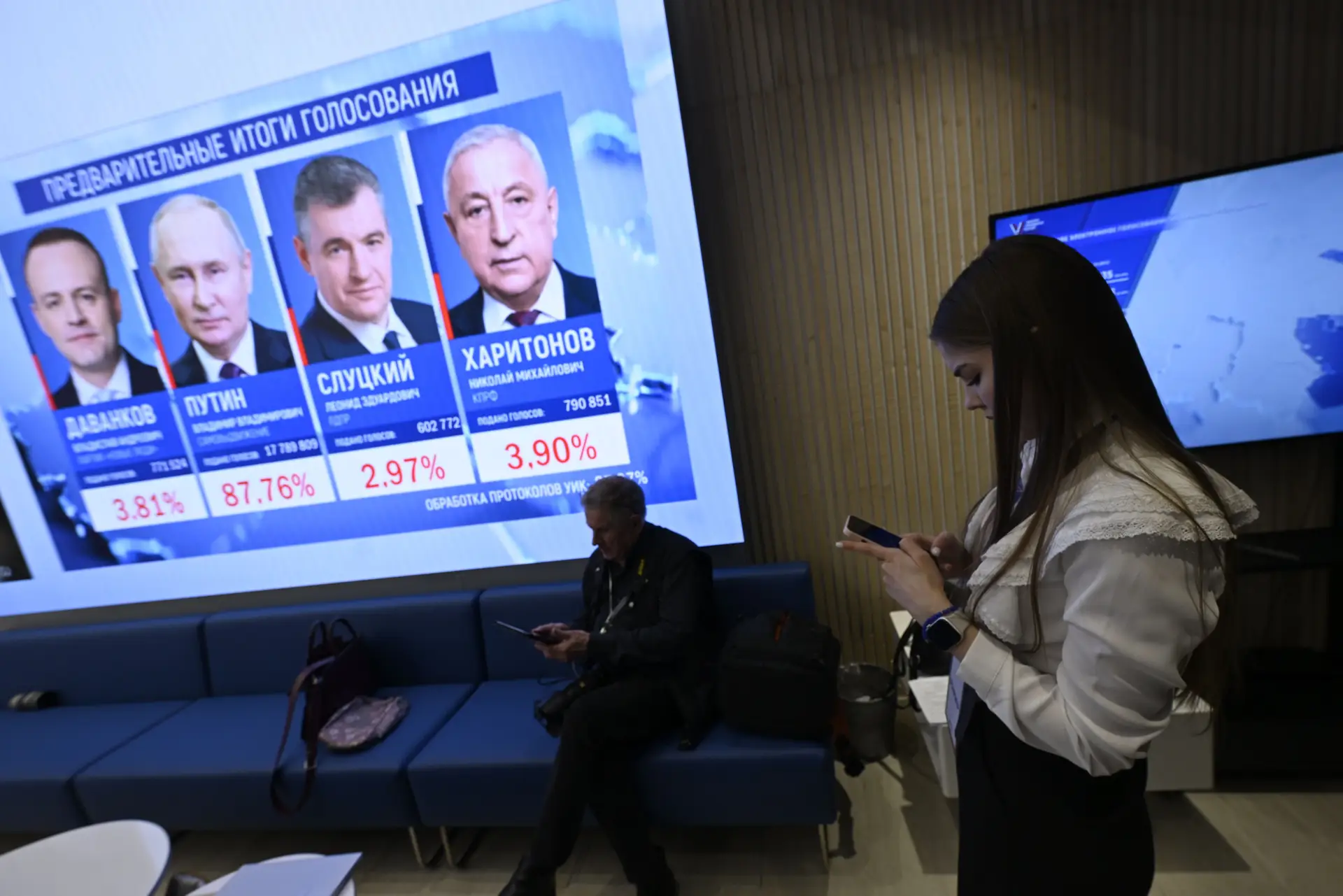 Putin consegue 88% dos votos com um quarto das mesas contadas