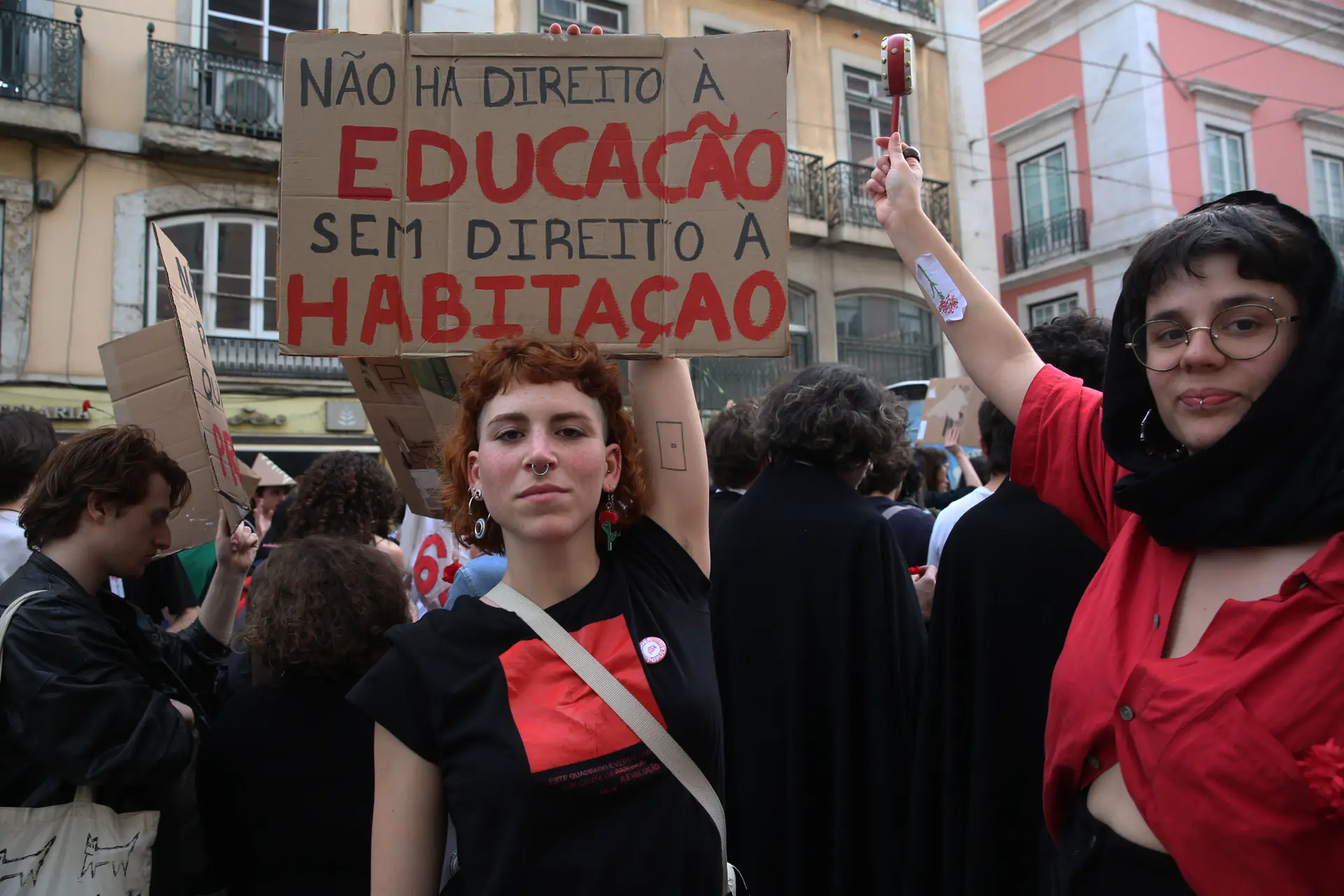 Manifestação de estudantes em Lisboa.
Foto Ana Baião