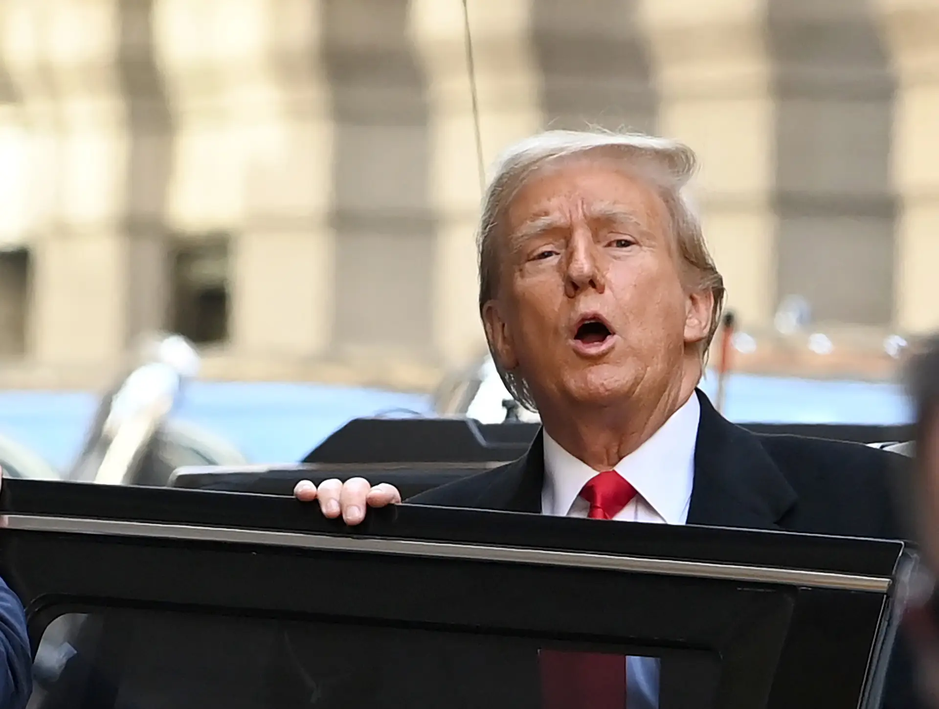Donald Trump fotografado em Nova Iorque em março de 2024 
