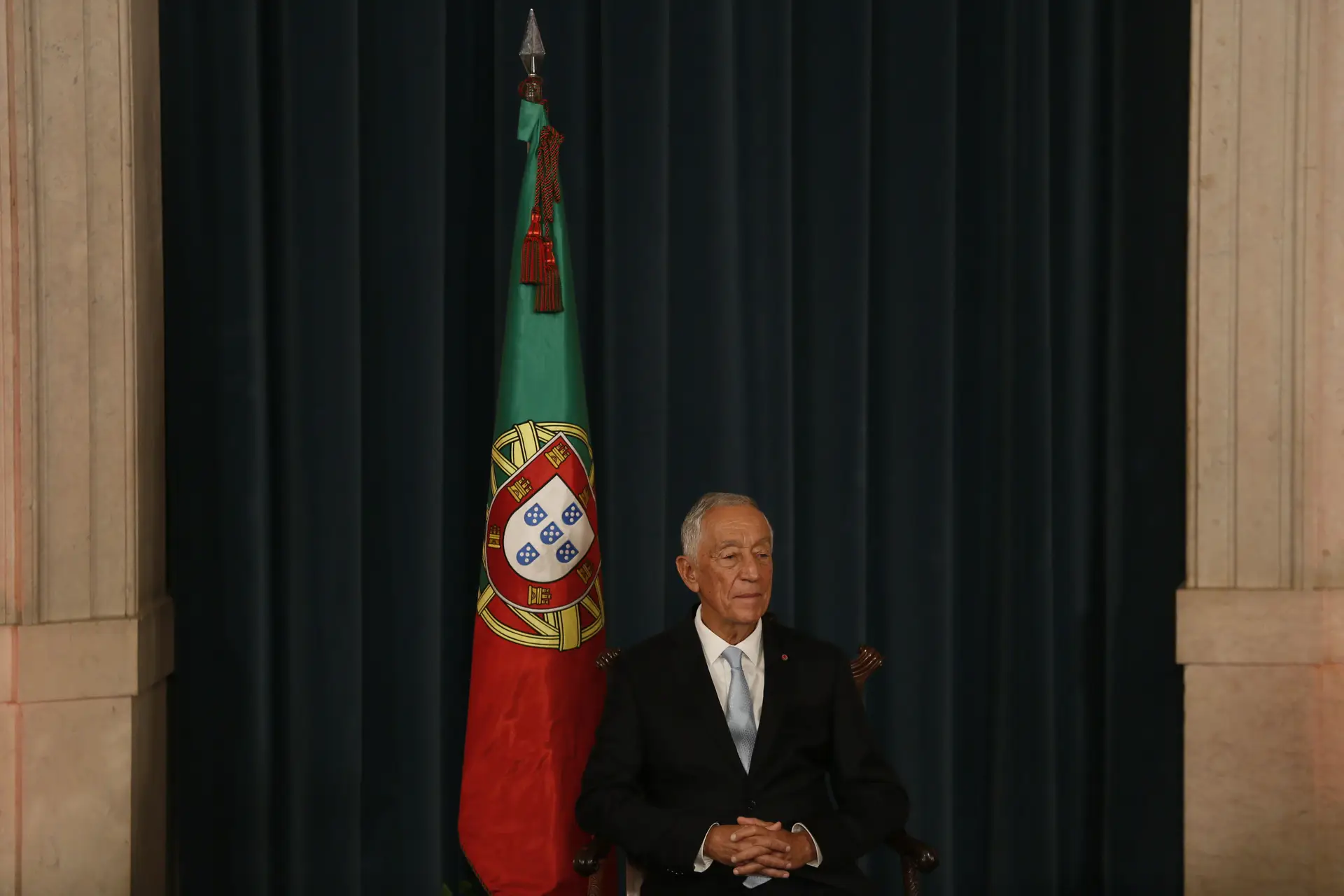 O Presidente da República, Marcelo Rebelo de Sousa na  Tomada de Posse dos Secretários de Estado do XXIV Governo Constitucional. Foto Ana Baião
