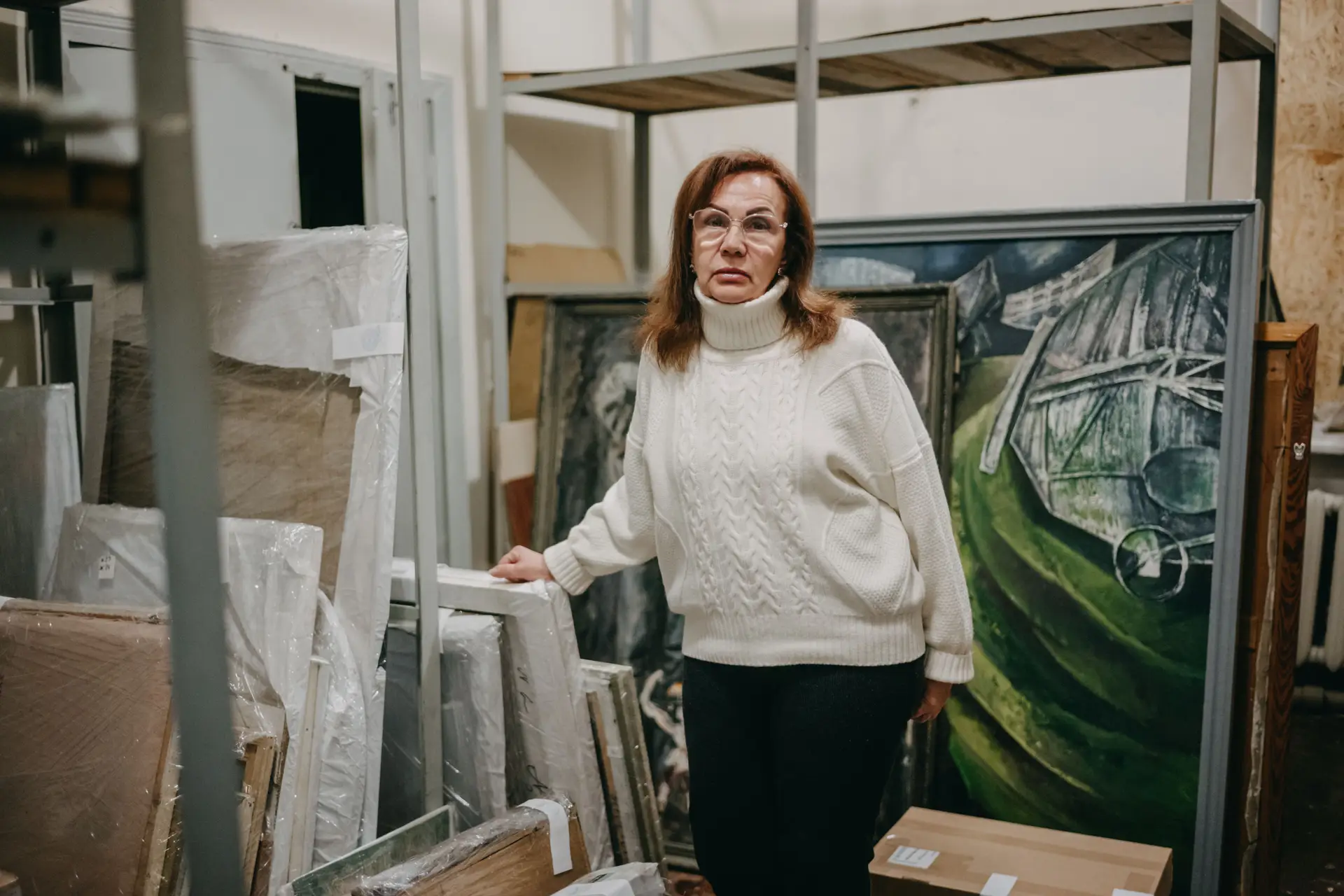 Alina Dotsenko, diretora do Museu de Arte de Kherson, na Ucrânia