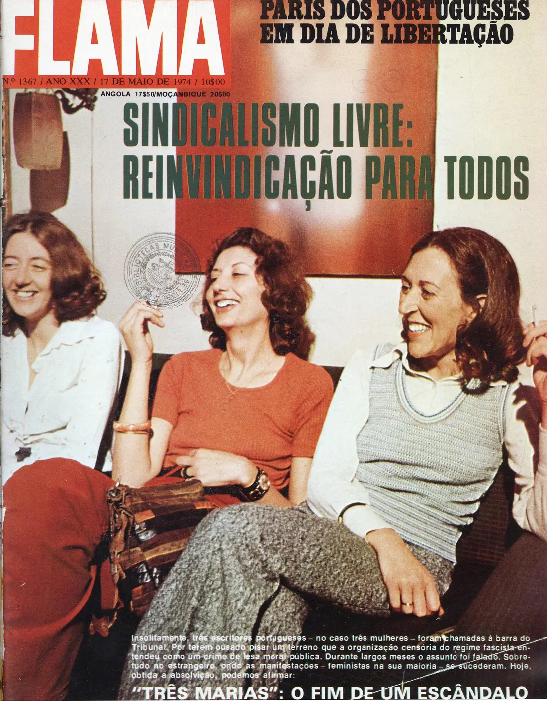 "Três Marias: o fim de um escândalo", na capa da Revista Flama