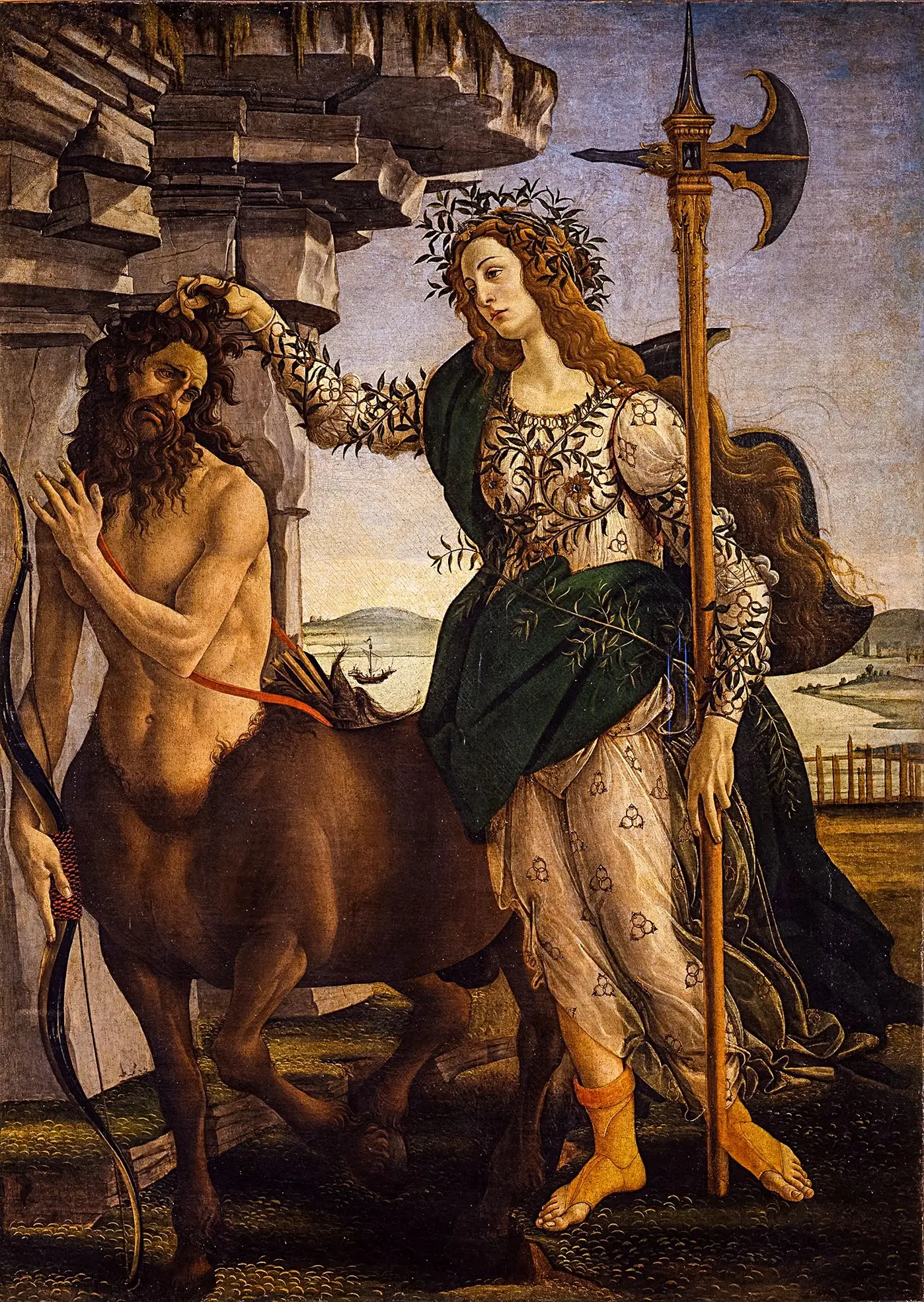 Limites “Minerva e o Centauro”, de Sandro Botticelli (c. 1483). Têmpera sobre tela, 207 x 148 cm. Florença, Galleria degli Uffizi. Quando o centauro passou dos seus limites invadindo o território civilizado, a deusa entrou em ação para restituir a ordem