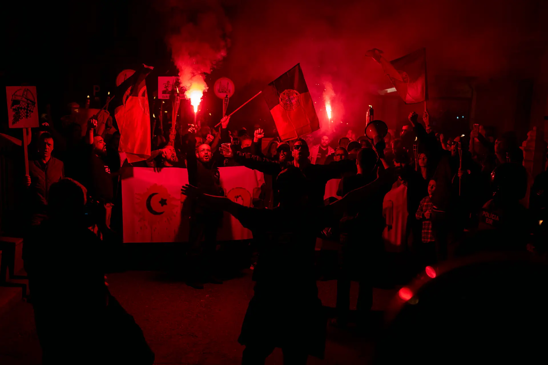 Manifestação Extrema Direita organizada pelo grupo 1143 liderada por Mário Machado, em Lisboa, a 3 de fevereiro de 2024