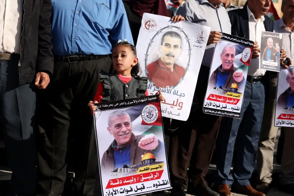 Manifestação na cidade de Gaza, a 25 de maio de 2023, pela libertação de Walid Daqqa