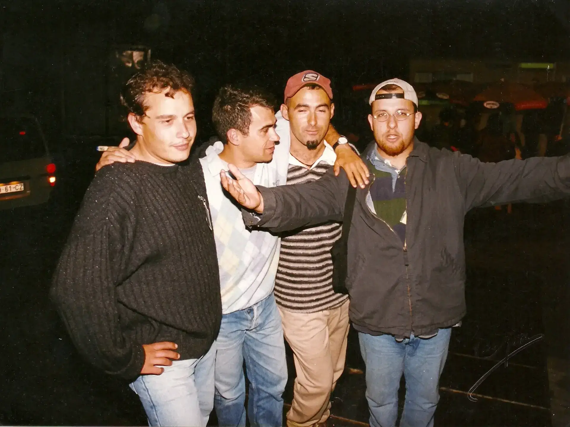 José Barreiro e João Carvalho, dois dos fundadores do festival de Paredes de Coura, com João Pedro Almeida e Jorge Coelho, da banda Cosmic City Blues, na edição inaugural, em 1993