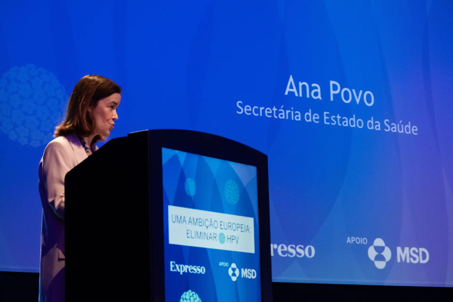 Ana Povo, secretária de Estado da Saúde, falou no início da conferência “Uma ambição europeia: eliminar o HPV”