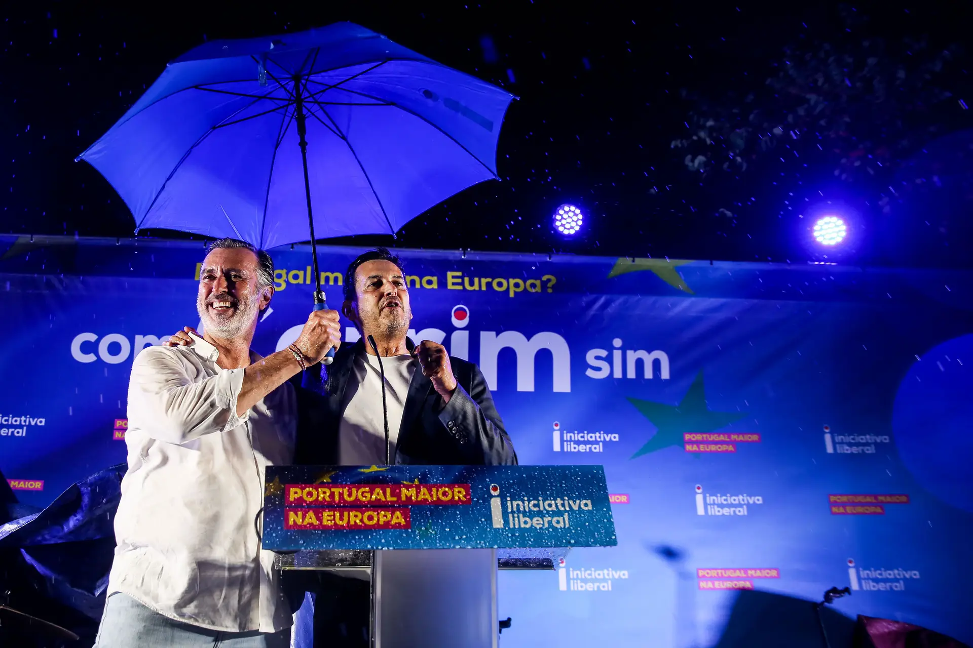 Europeias 2024 - João Cotrim de Figueiredo, cabeça de lista da Iniciativa Liberal e Rui Rocha no arraial liberal em Lisboa.