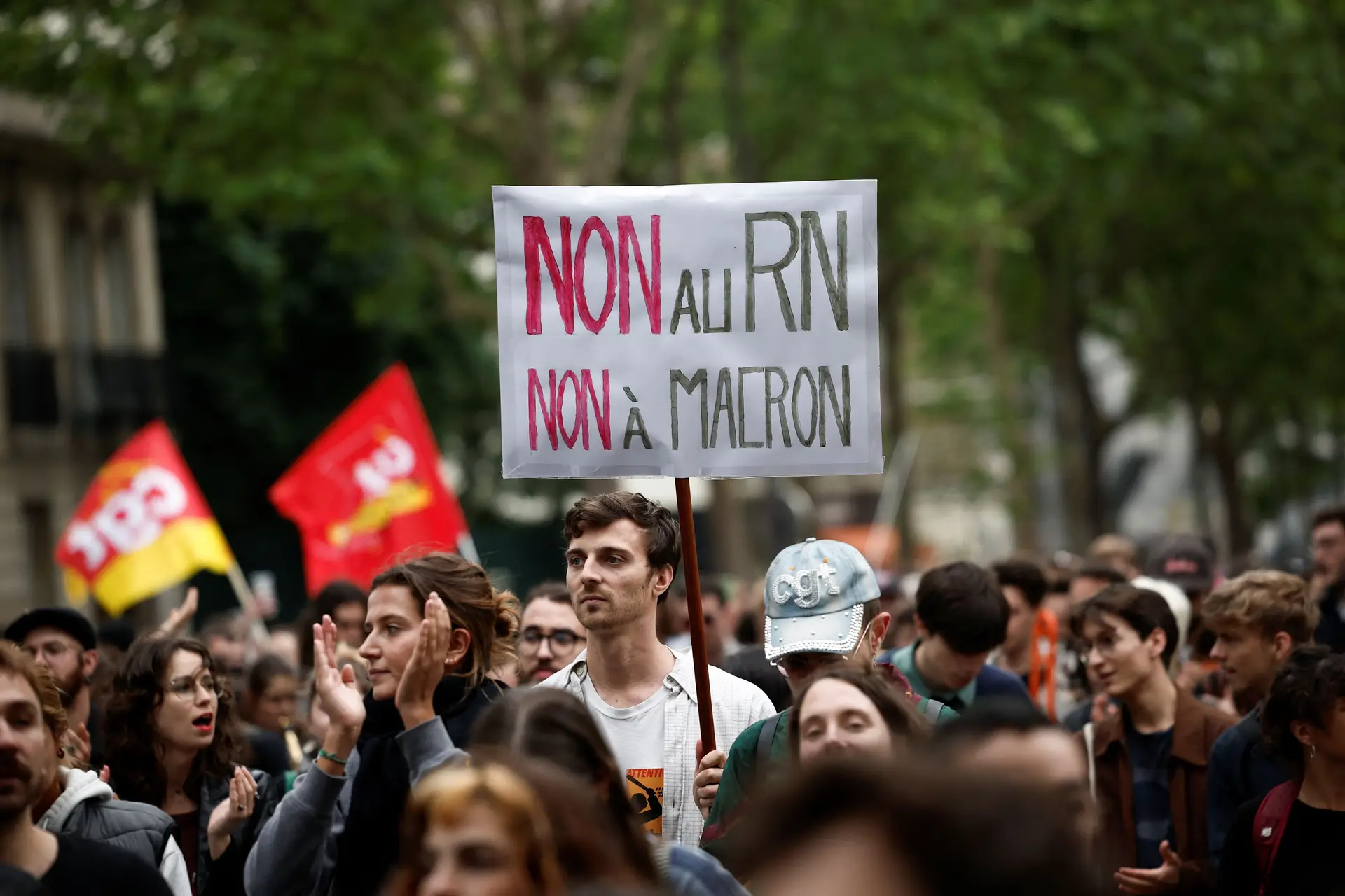 Manifestação contra a extrema-direita em Paris, este sábado