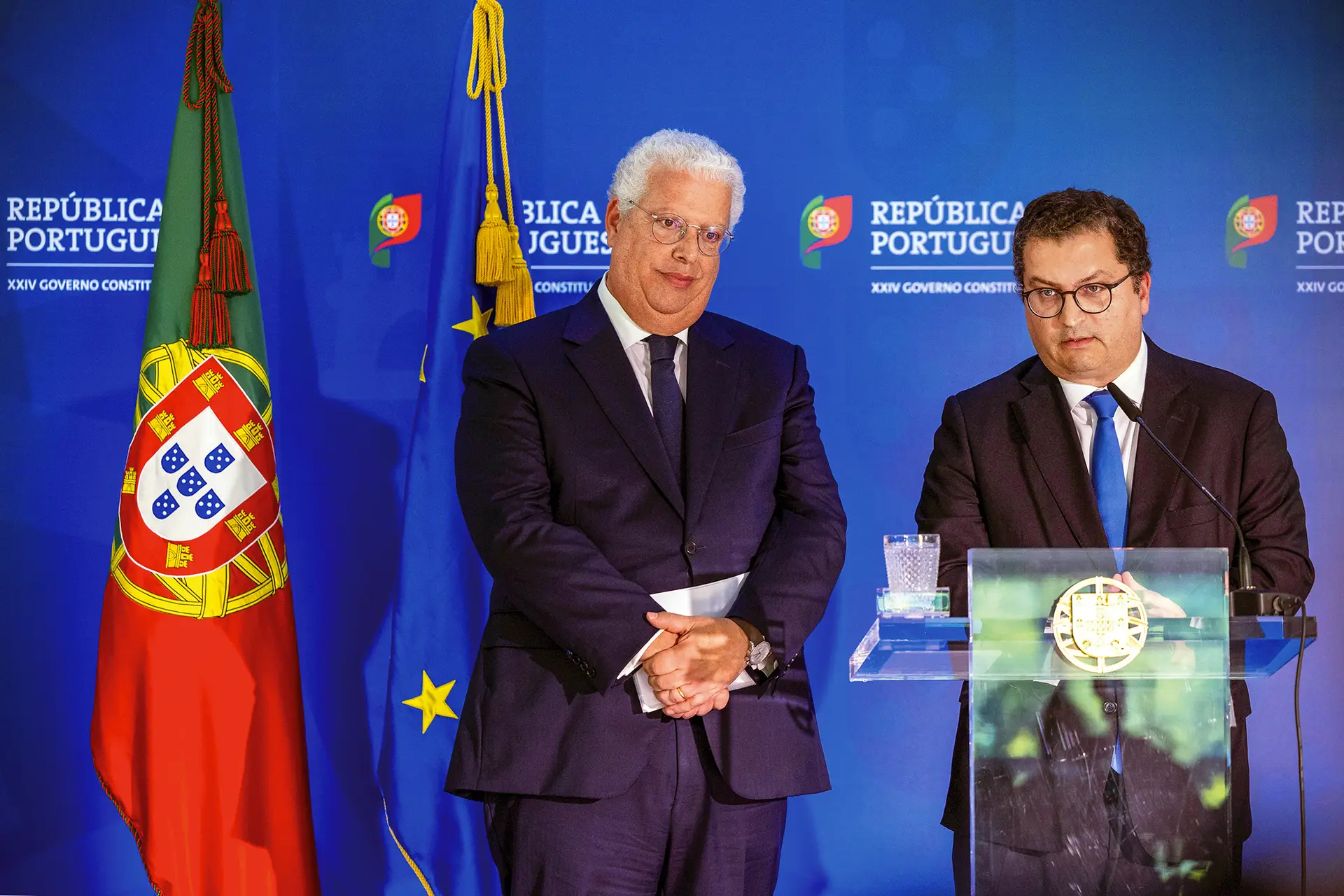 Pedro Reis (Economia) e Miranda Sarmento (Finanças) apresentaram 60 medidas para as empresas em julho de 2024.