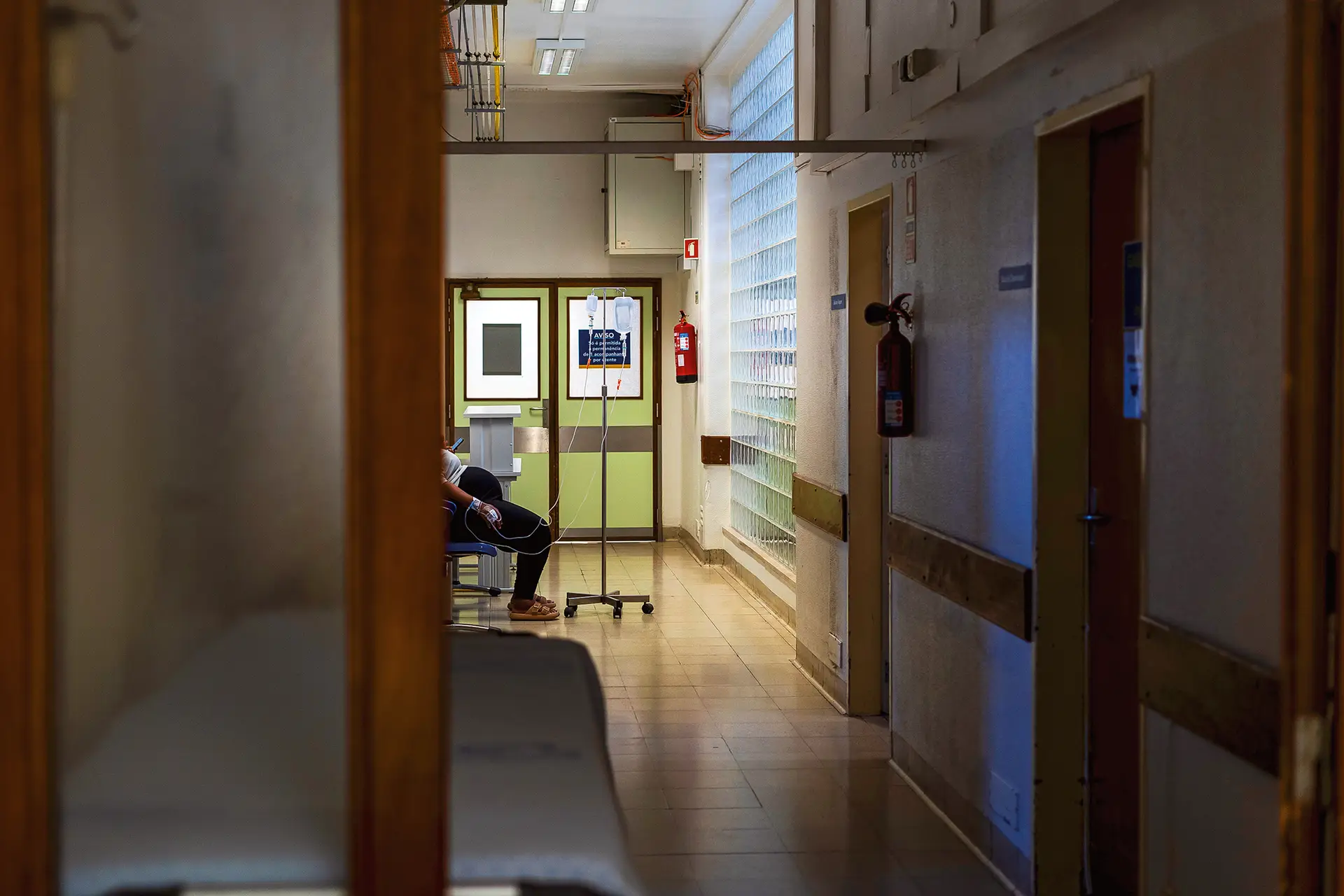 A maternidadedo Hospitalde Santa Maria está em obras há um ano. Reabre depois doverão