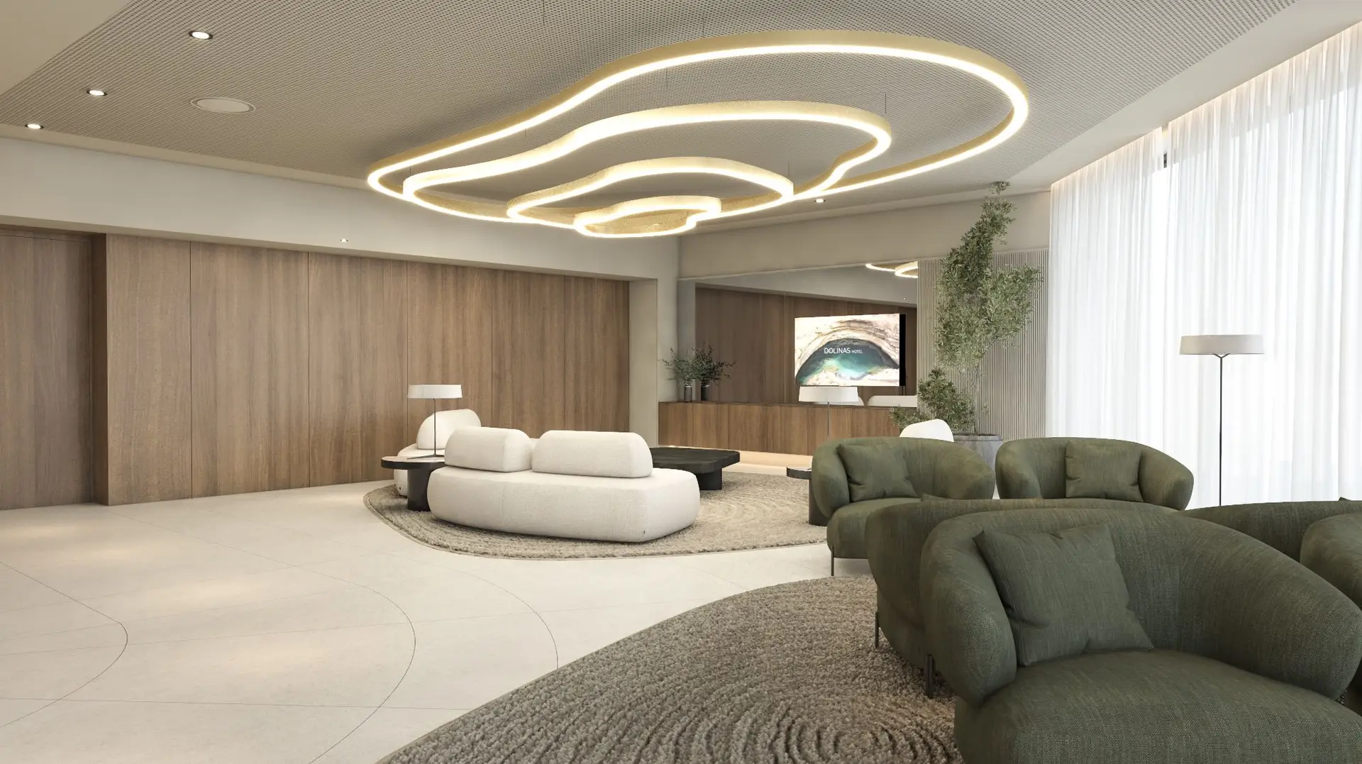 Lobby, bar e restaurante do Dolinas Climbing Hotel 