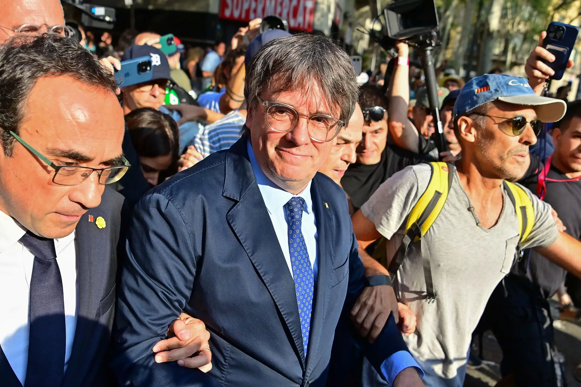 Puigdemont nas ruas de Barcelona