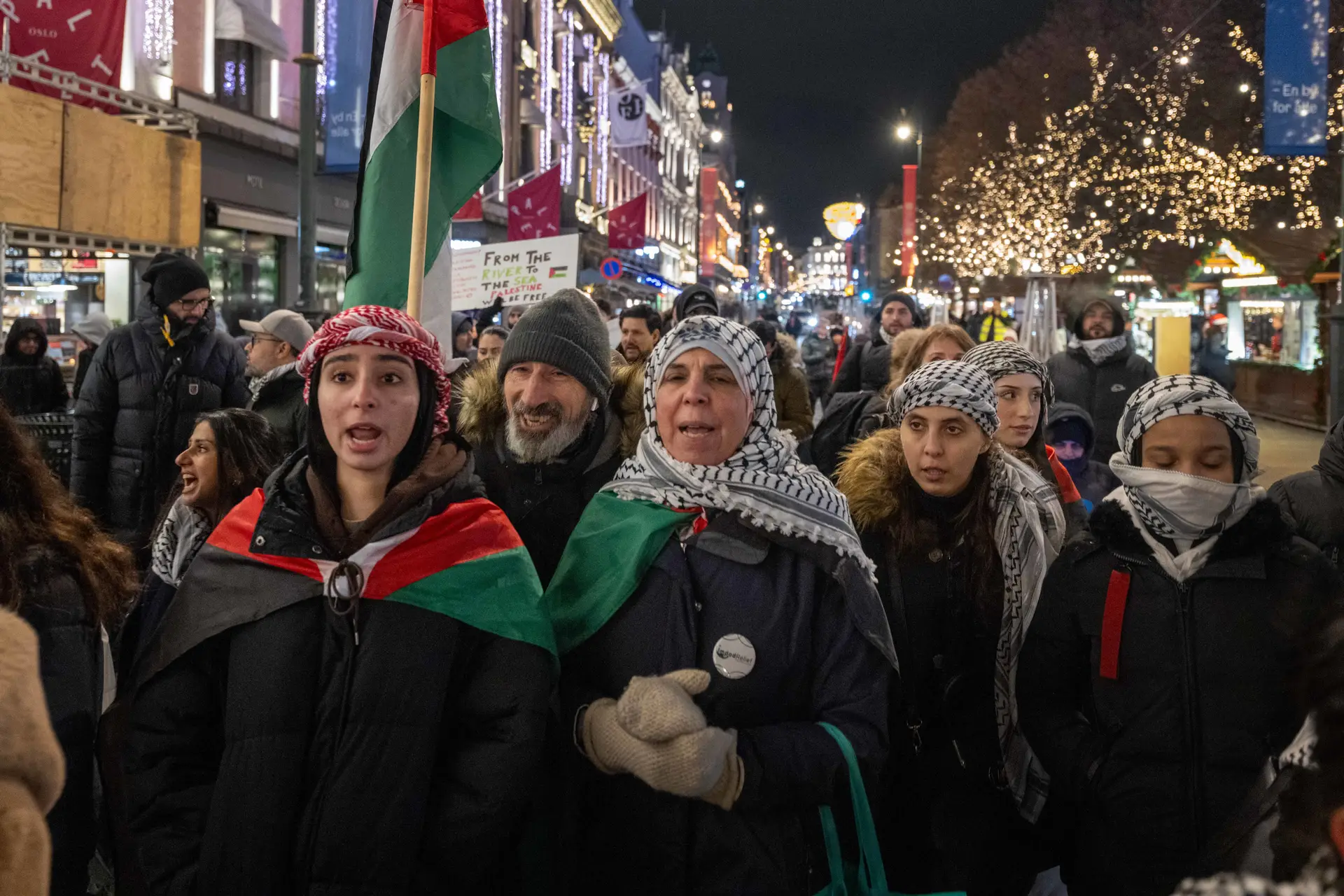 Protestos a favor da Palestina em Oslo, na Noruega