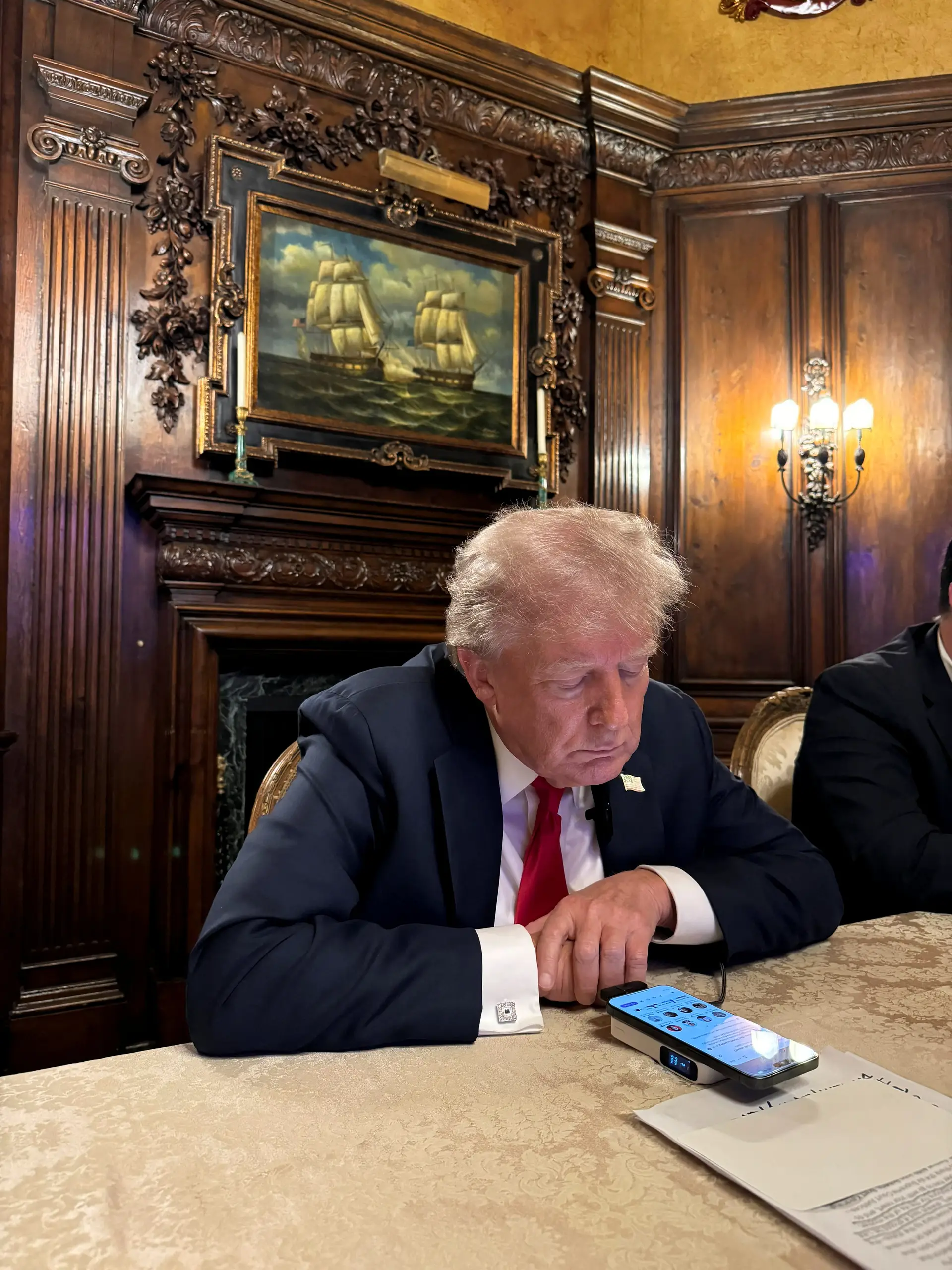 Donald Trump durante a entrevista com Elon Musk