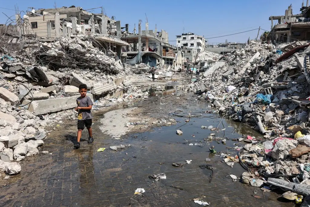 Destruição total, no campo de refugiados de Jabalia, no norte da Faixa de Gaza