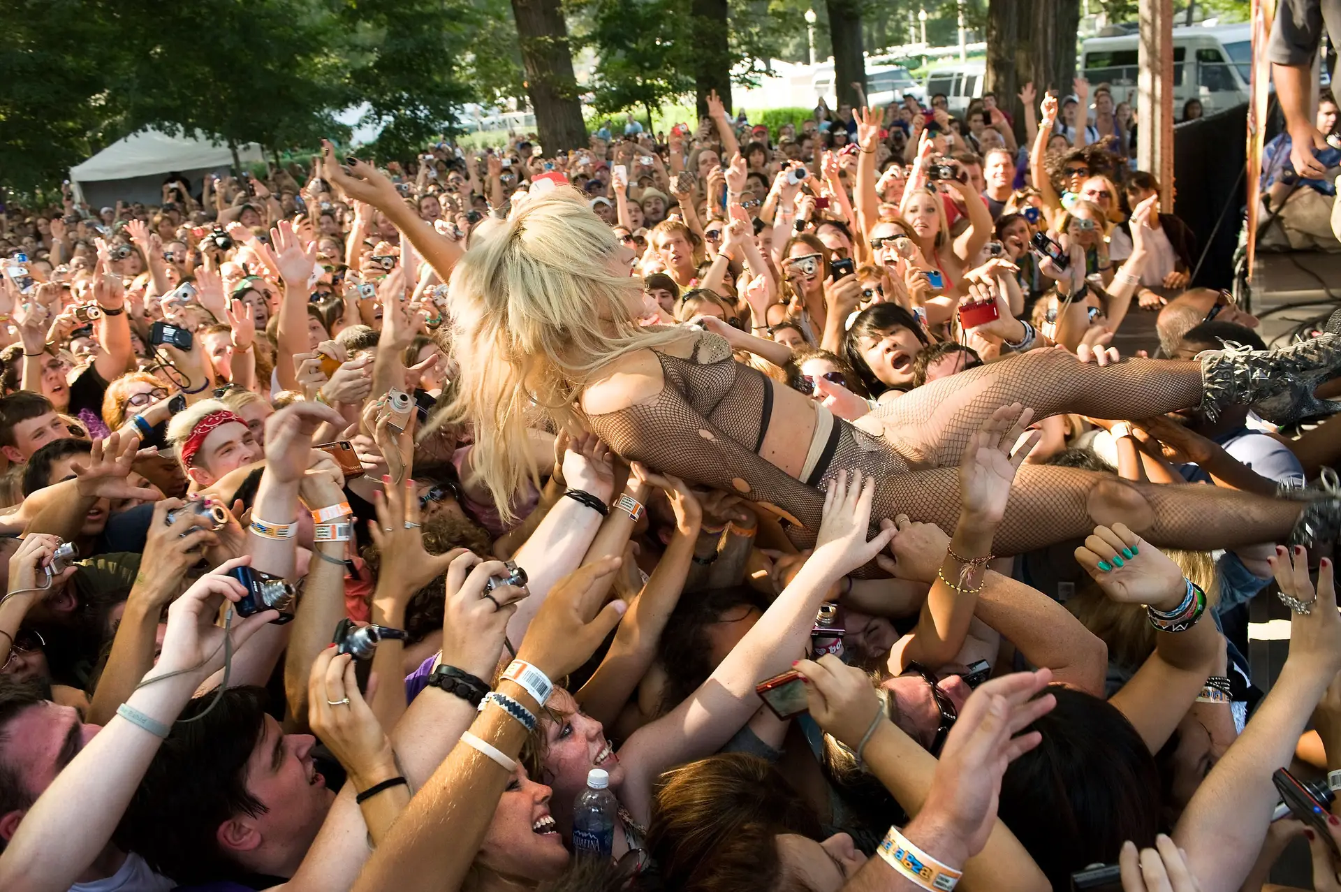 Lady Gaga no festival Lollapalooza, em Chicago (EUA), 2010