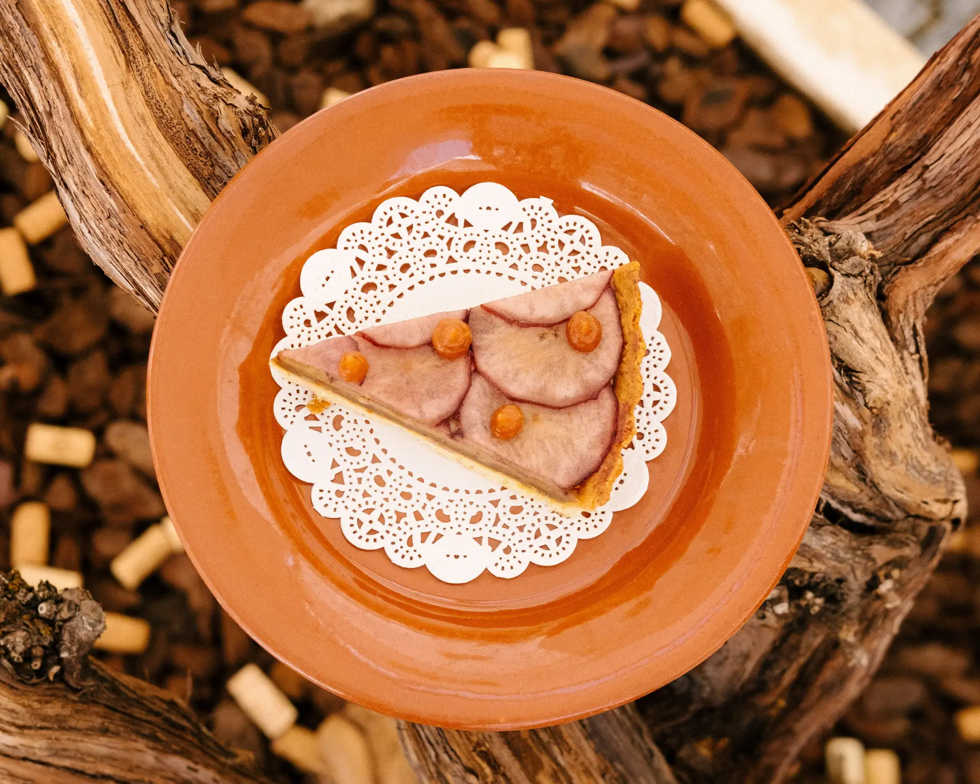 Tarte de farinheira de castanha e marmelada de Beja