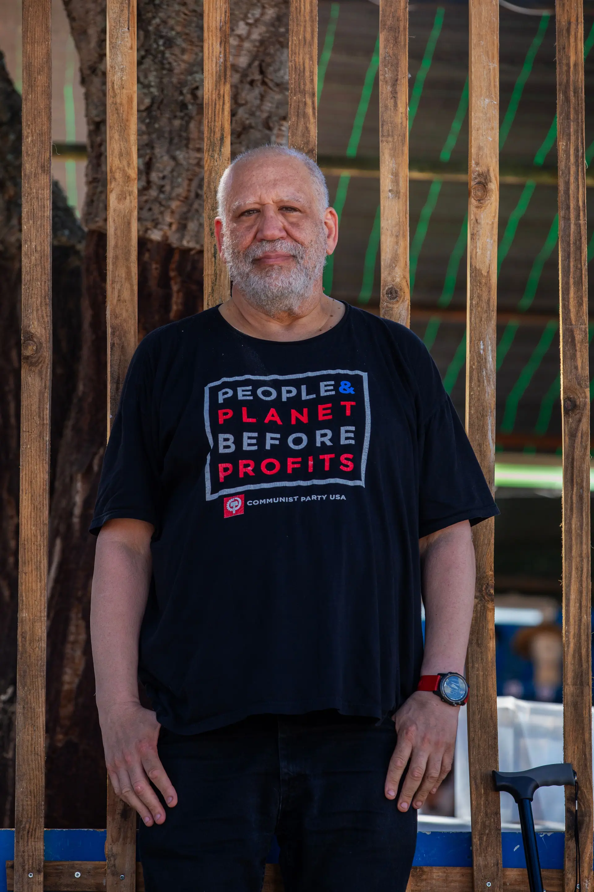 Eric Brooks, militante do Partido Comunista dos Estados Unidos na Festa do Avante