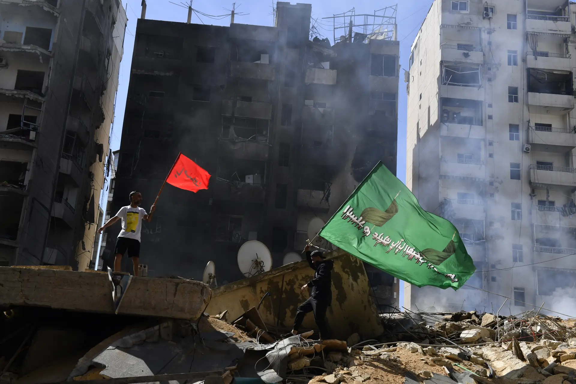 Edifícios destruídos em Beirute