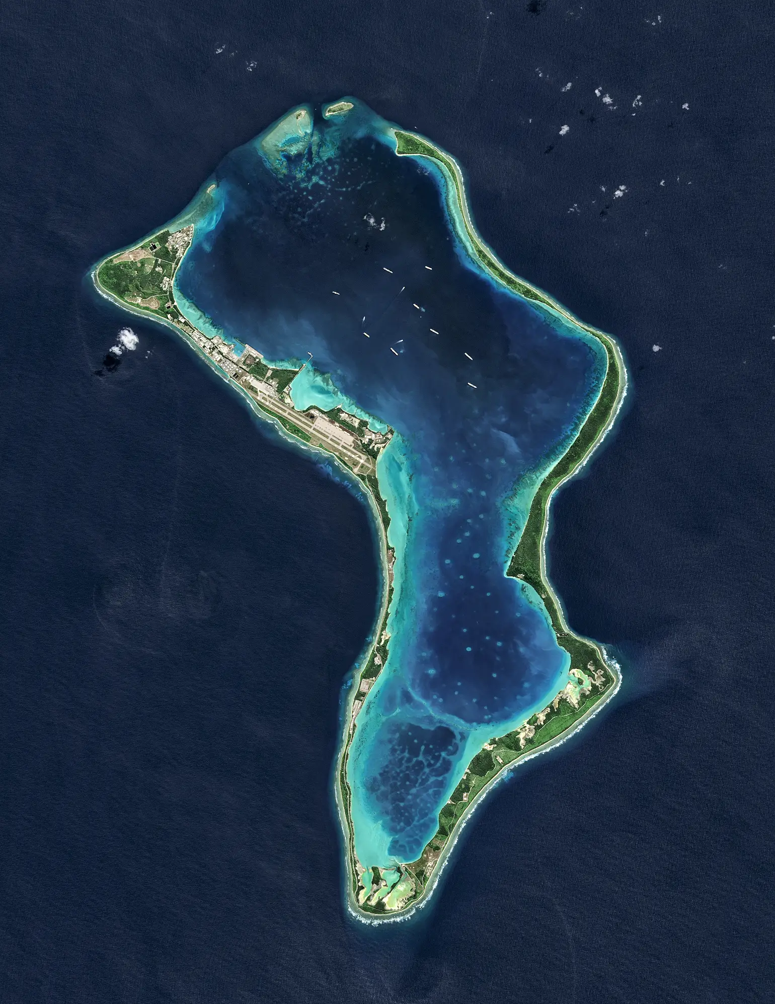 Atol Diego Garcia, das ilhas Chagos, onde fica uma base militar norteamericana.