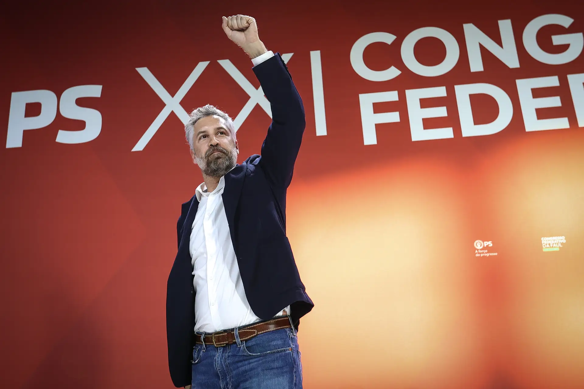 O secretário-geral do PS, Pedro Nuno Santos, durante o encerramento do Congresso Federativo da Área Urbana de Lisboa, em Cascais
