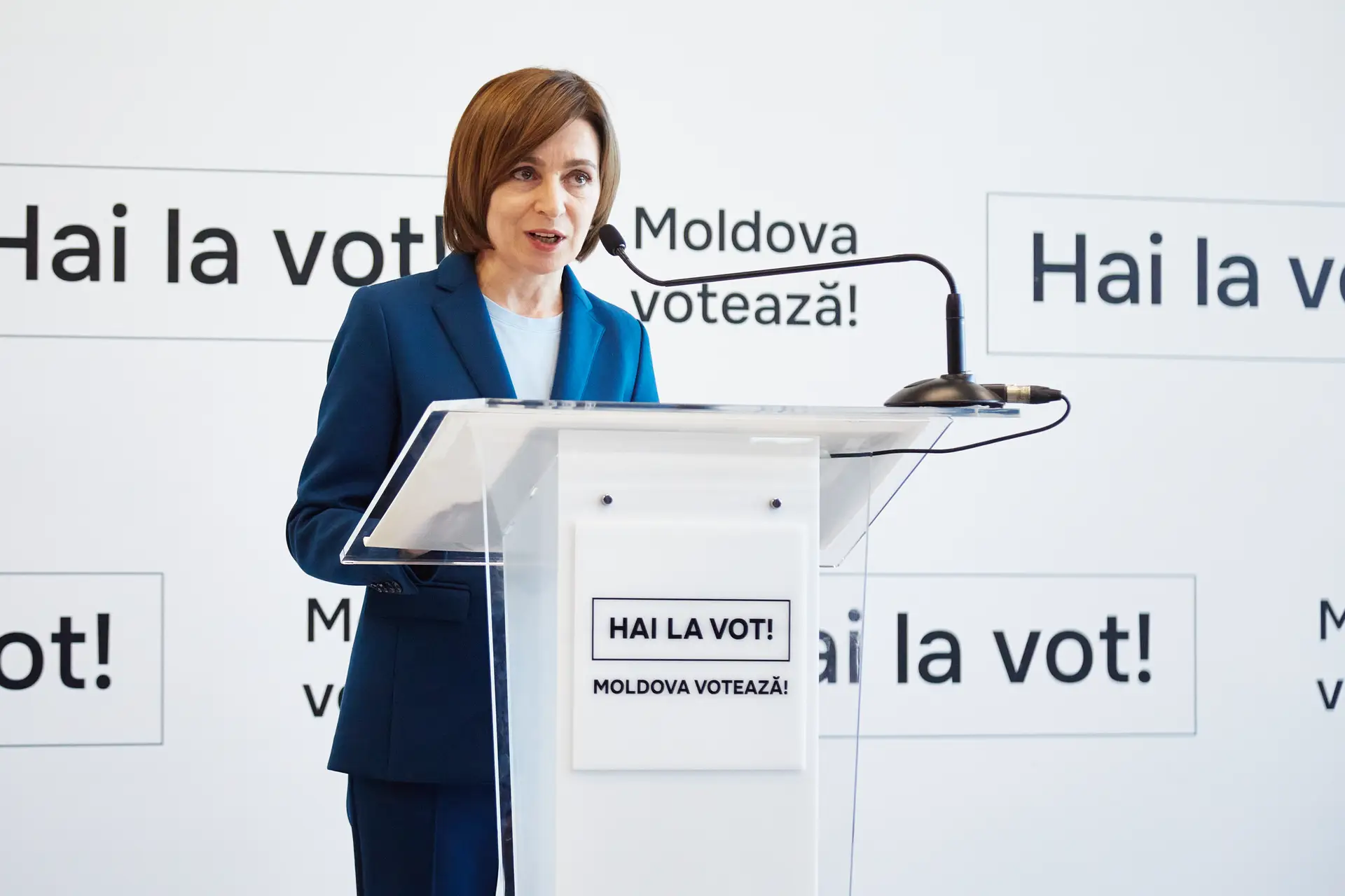Presidente da Moldova, Maia Sandu, reage à vitória no referendo para a adesão à União Europeia