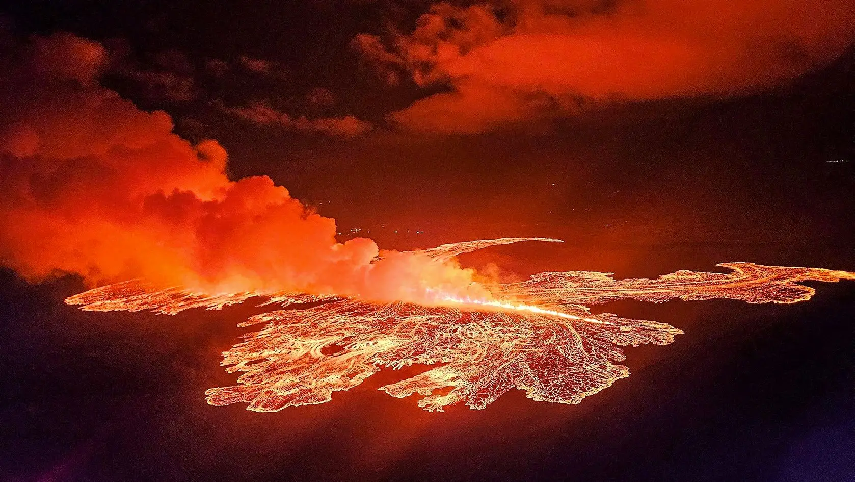 Mar de lava no sudoeste da Islândia