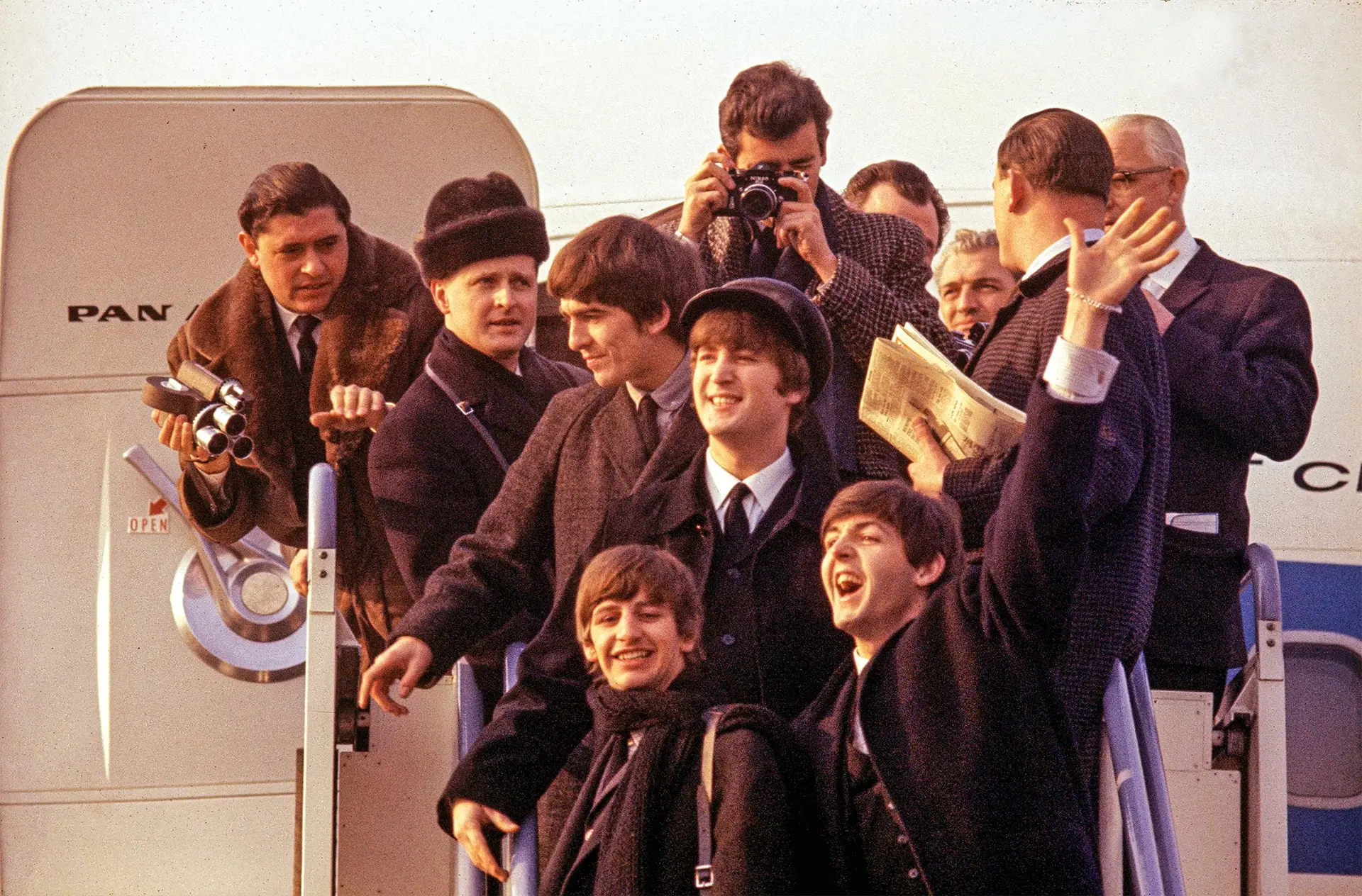 Os Beatles no olho do furacão (isto é, em Nova Iorque) em fevereiro de 1964