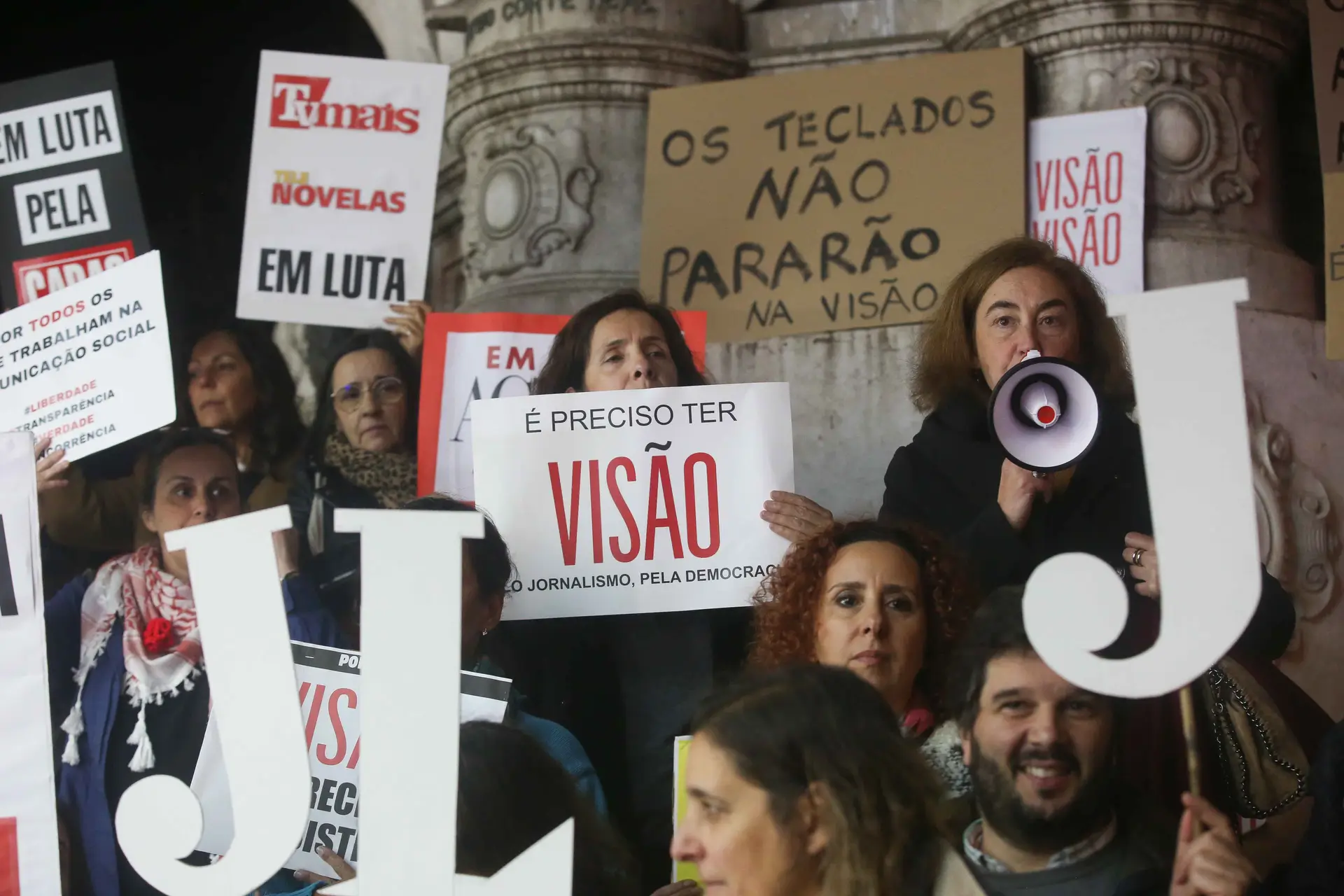Protestos dos trabalhadores da Trust in News no início de dezembro de 2024