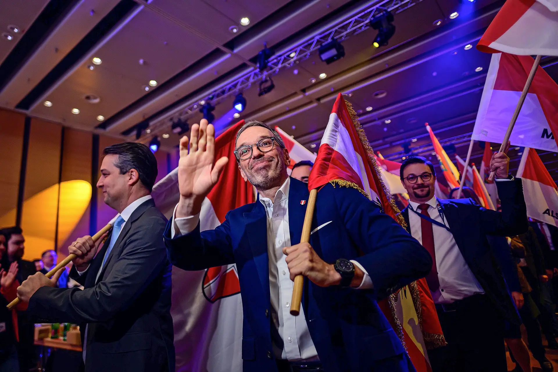 Herbert Kickl chefia o Partido da Liberdade (FPO) desde 2021 e quer liderar o Governo austríaco