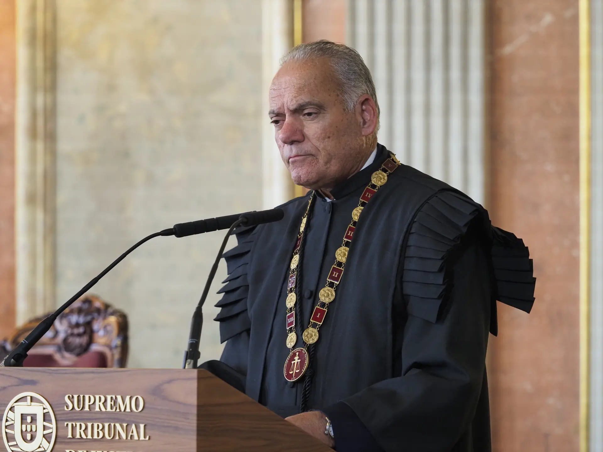 Abertura do novo ano judicial, no Supremo Tribunal de Justiça, com a presença de Marcelo Rebelo de Sousa, do Procurador Geral da República Amadeu Guerra, do Presidente do Supremo João Cura Mariano, da Ministra da Justiça Rita Júdice, da bastonária da Ordem dos Advogados Fernanda Pinheiro e o Presidente da AR, José Pedro Aguiar Branco