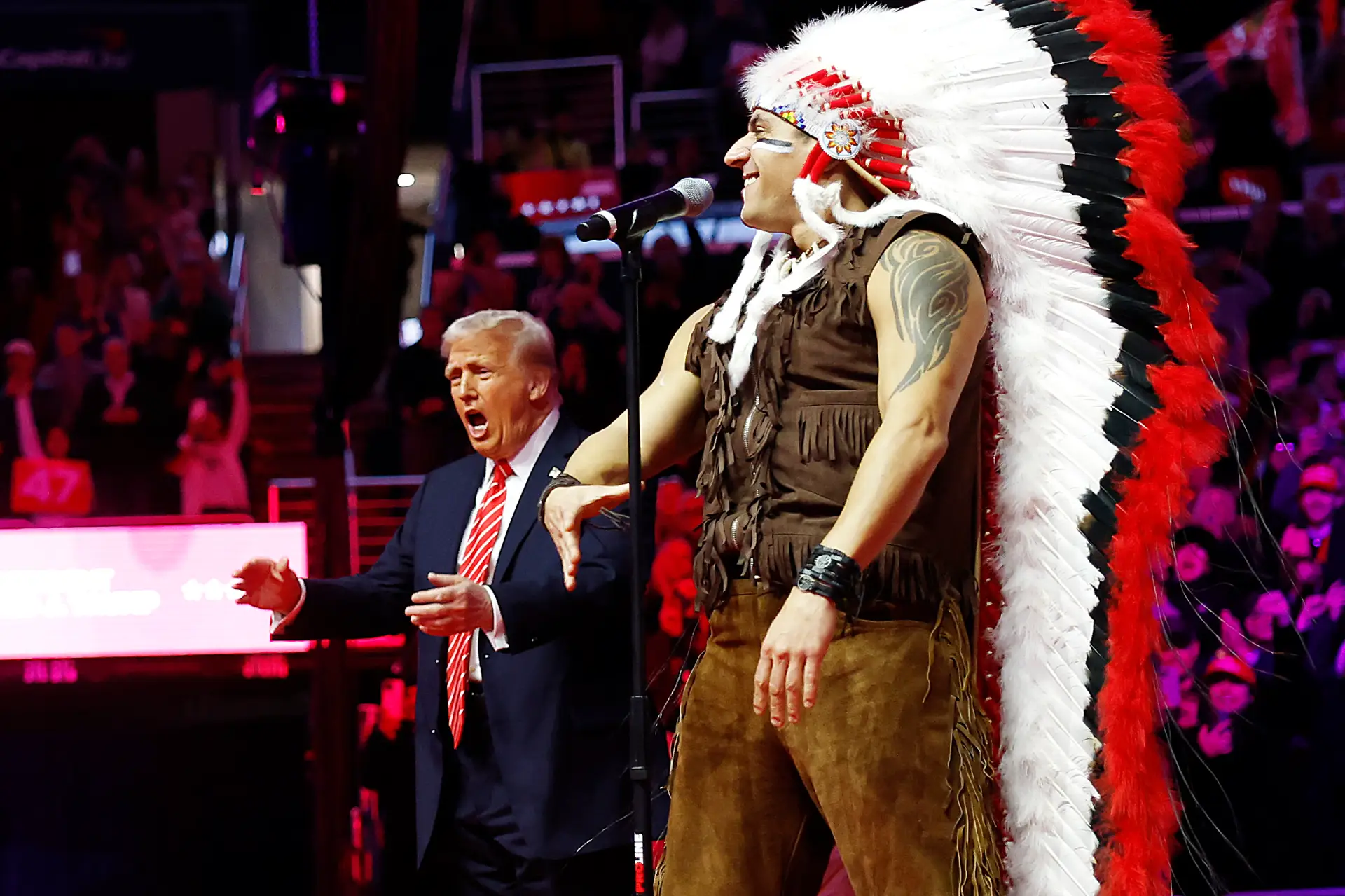 Donald Trump, na sua convenção em Washington DC, antes da tomada de posse
