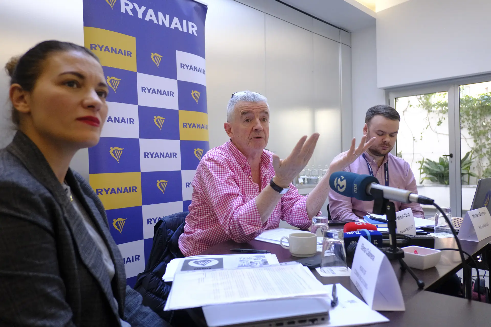 Michael O'Leary, CEO da Ryanair, durante conferência de imprensa no Hotel Jupiter, em Lisboa