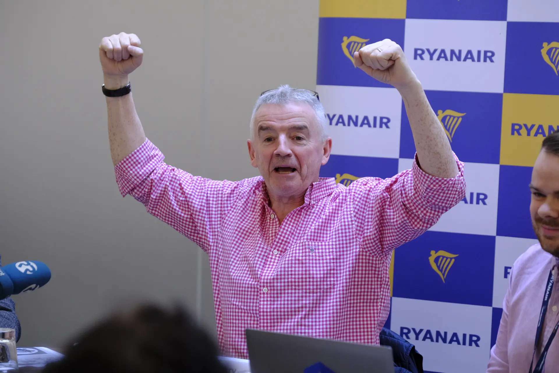 Michael O'Leary, CEO da Ryanair, durante conferência de imprensa no Hotel Jupiter, em Lisboa
