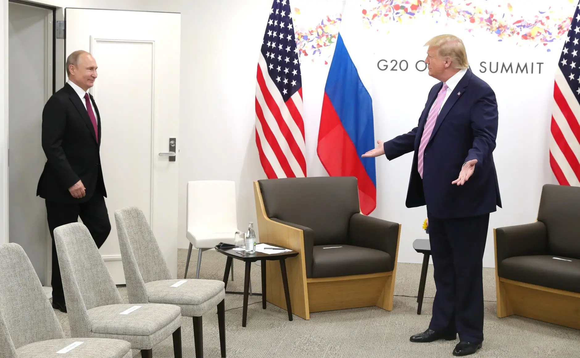 Putin e Trump em Osaka, 2019