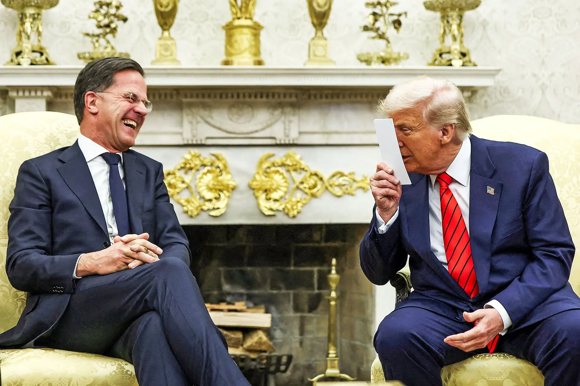 Mark Rutte, secretário-geral da NATO, e Donald Trump, Presidente dos Estados Unidos