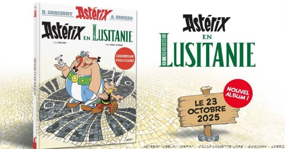 Nova BD de Astérix e Obélix passa-se na Lusitânia, território que é hoje Portugal, e sai em outubro