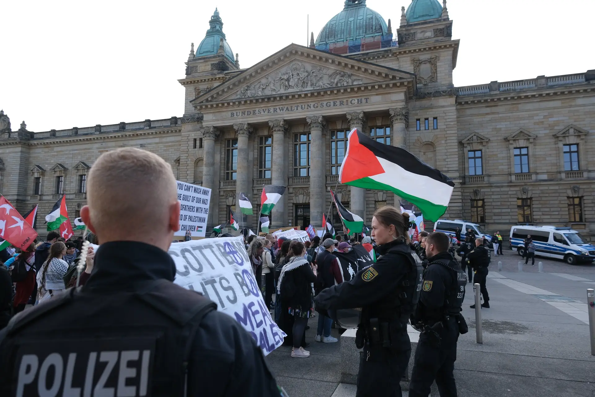 Manifestação em Leipzig, há cerca de duas semanas