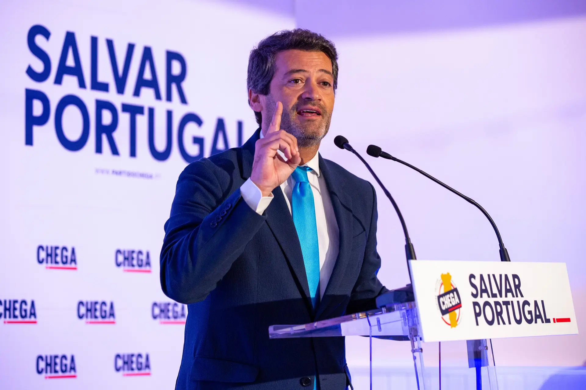 Almoço de campanha do Chega com André Ventura na Guarda.