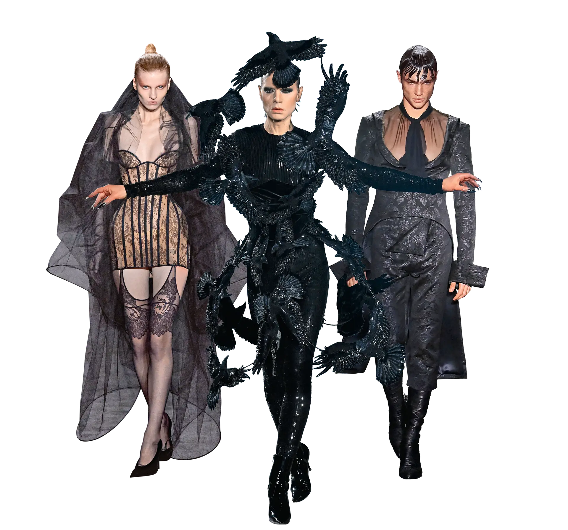 Quando a moda vem das trevas: preto, bordeaux e chumbo, com acessórios a condizer