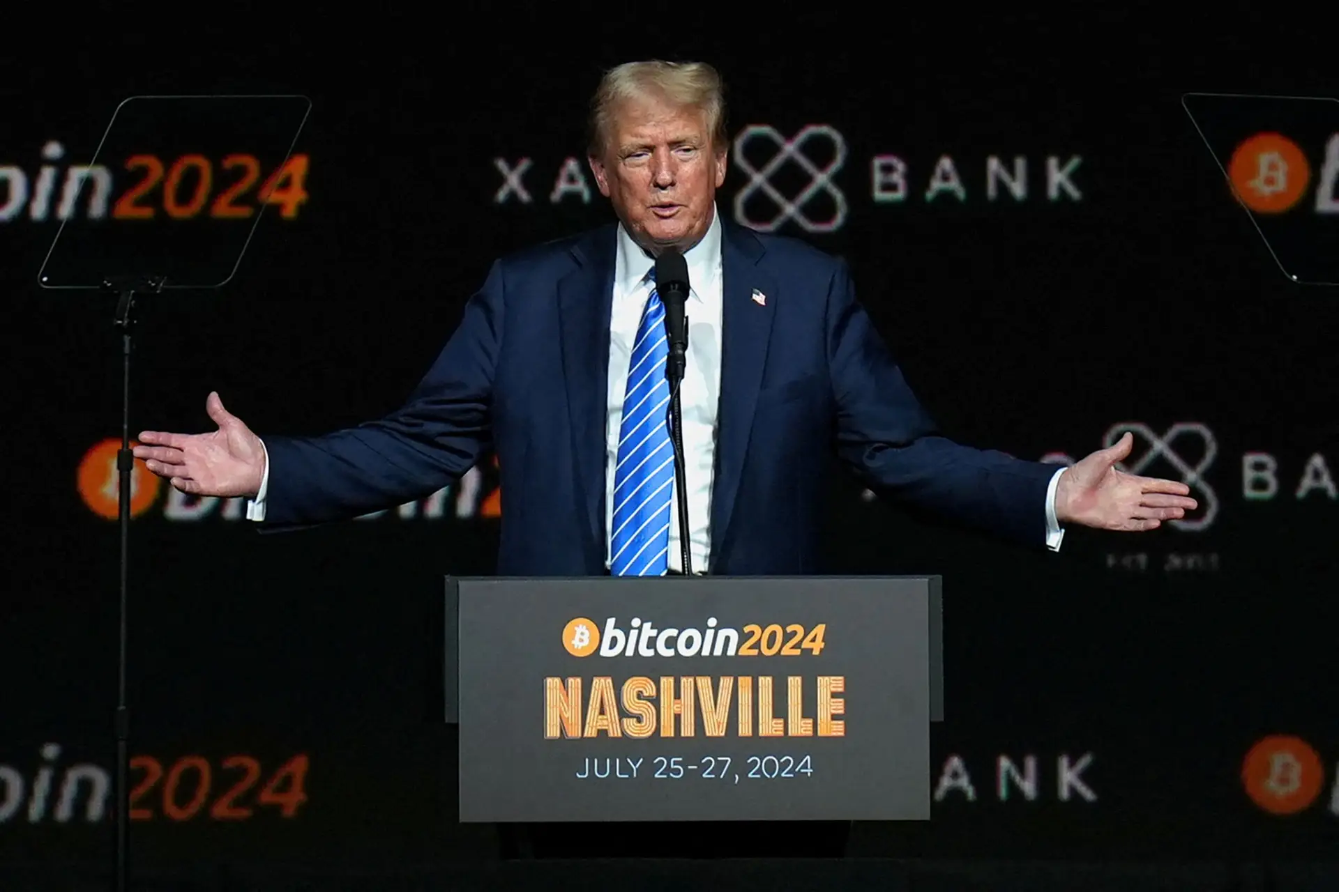 Trump discursou em 2024 durante um evento sobre criptomoedas